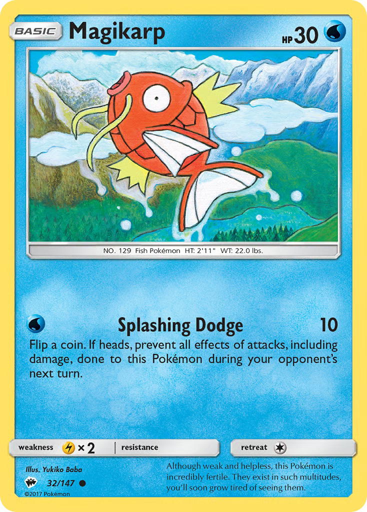 Pokemon Pokemon Magikarp C [BUS 32/147] Sun & Moon "Burning Shadows" [ReverseHolo] (EN)