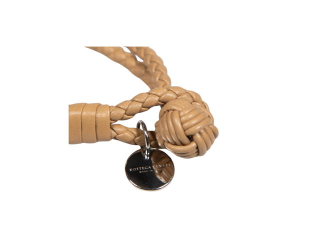 Bottega Veneta Bottega Veneta Intrecciato Double Strand Bracelet In Beige Leather With Silver Hardware - view 3