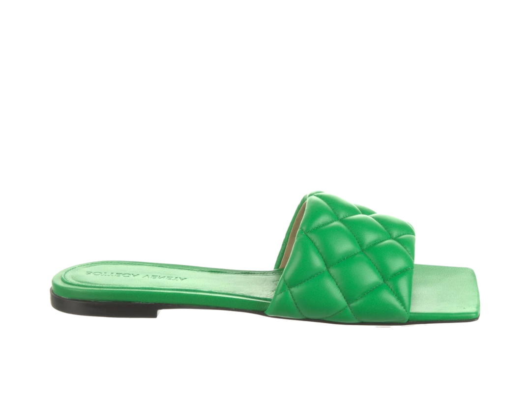 Bottega Veneta Bottega Veneta Leather Slides Green (Women's)
