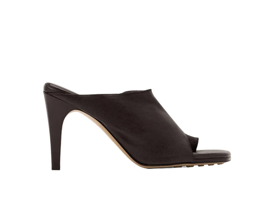 Bottega Veneta Bottega Veneta Heeled Leather Slides Brown