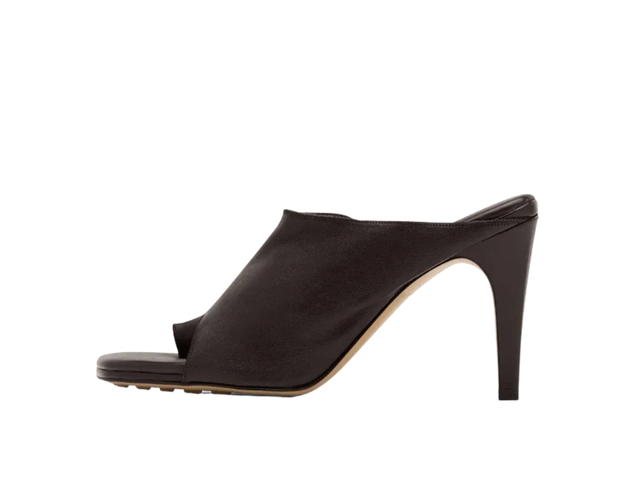 Bottega Veneta Bottega Veneta Heeled Leather Slides Brown - view 2