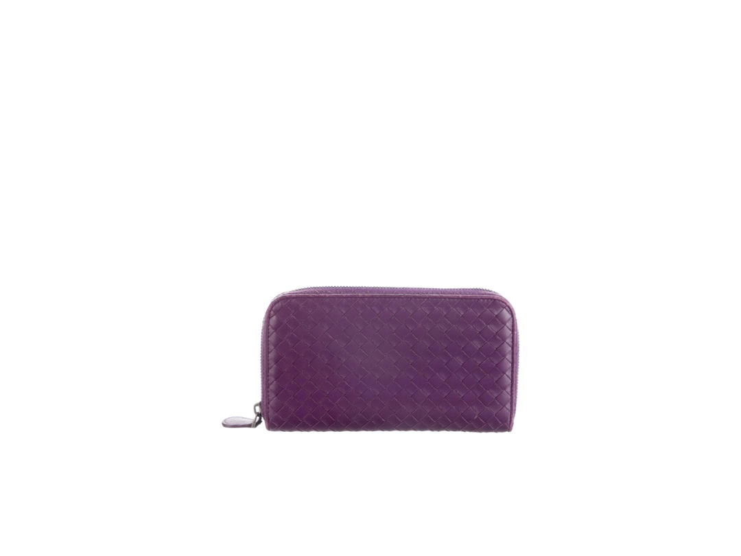 Bottega Veneta Bottega Veneta Continental Wallet In Gunmetal Hardware With Purple