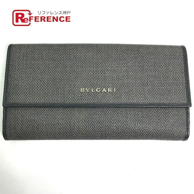 Bvlgari BVLGARI 33385 Double Snap logo Long Wallet PVC/Leather gray - view 1
