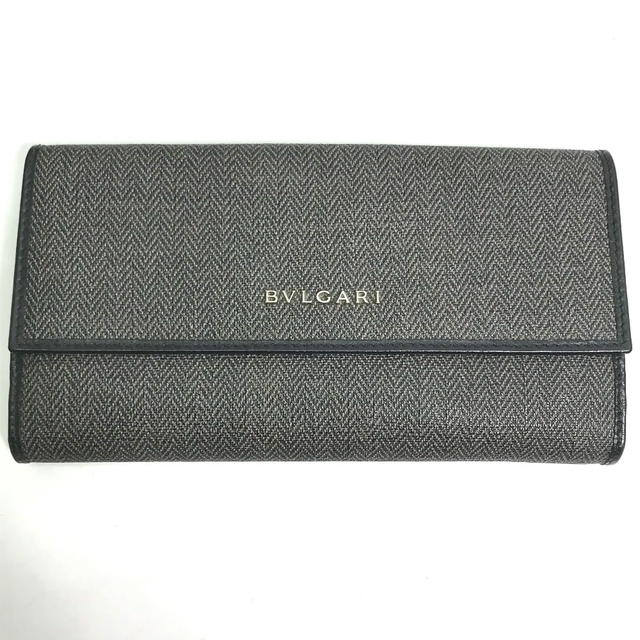 Bvlgari BVLGARI 33385 Double Snap logo Long Wallet PVC/Leather gray - view 2