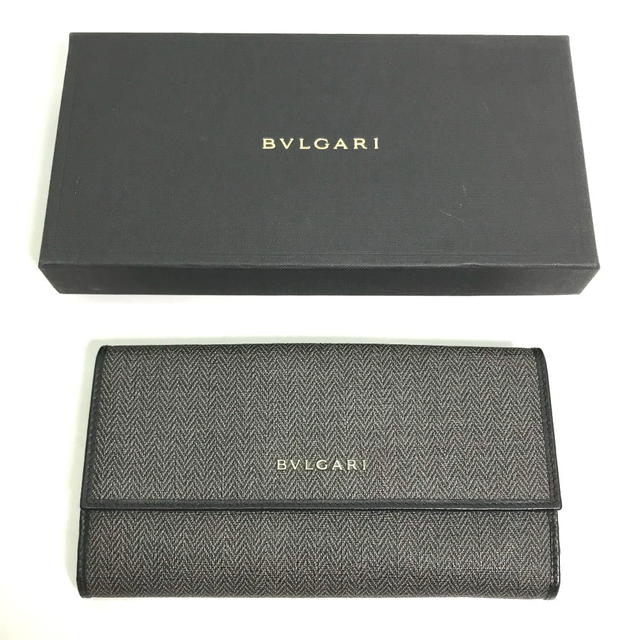 Bvlgari BVLGARI 33385 Double Snap logo Long Wallet PVC/Leather gray - view 3