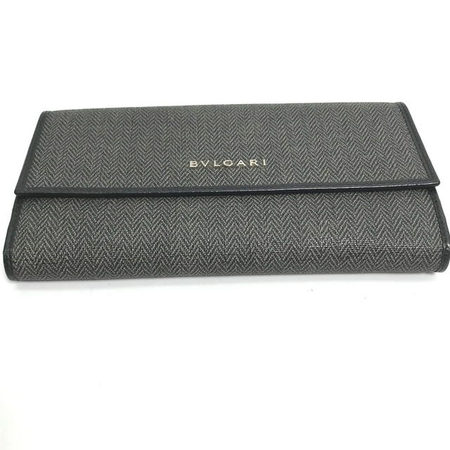 Bvlgari BVLGARI 33385 Double Snap logo Long Wallet PVC/Leather gray - view 5