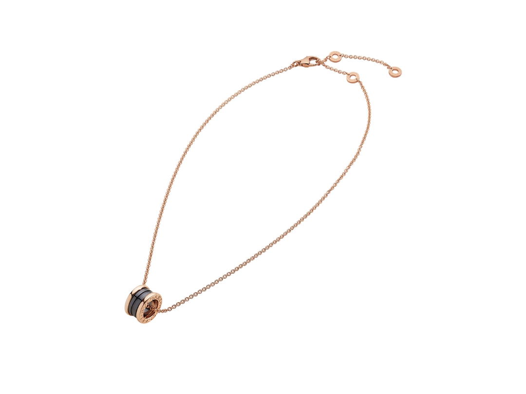 Bvlgari Bvlgari B.Zero1 Necklace In 18Kt Rose-Gold With Black Ceramic Pendant