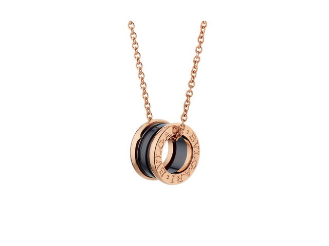 Bvlgari Bvlgari B.Zero1 Necklace In 18Kt Rose-Gold With Black Ceramic Pendant - view 2