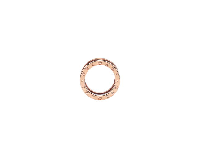 Bvlgari Bvlgari B.Zero1 Ring In Four-Band With Two 18 Kt Rose Gold Loops And A Black Ceramic Spiral - view 2