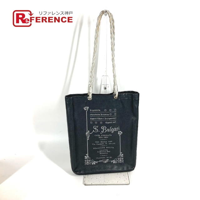 Bvlgari BVLGARI bag S.Bulgari logo Vertical Tote Bag Shoulder Bag Leather Black/Silver - view 1