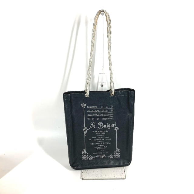 Bvlgari BVLGARI bag S.Bulgari logo Vertical Tote Bag Shoulder Bag Leather Black/Silver - view 2