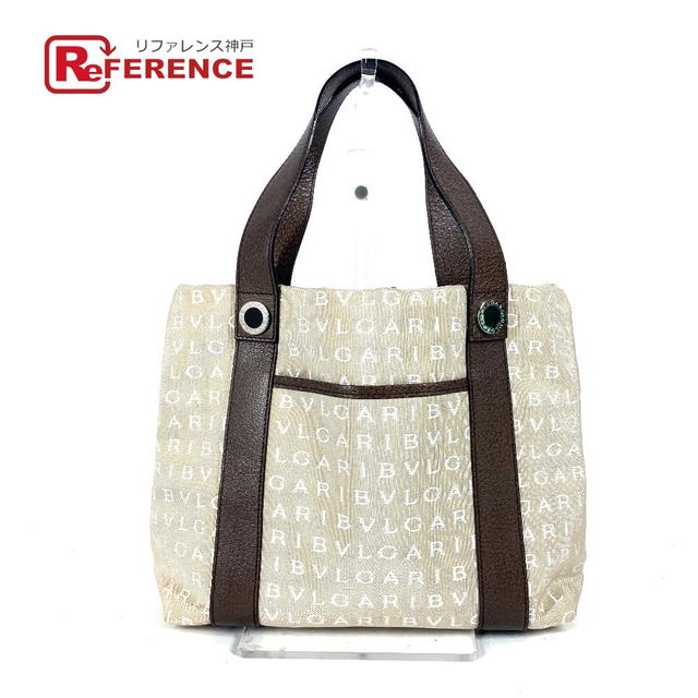 Bvlgari BVLGARI Bag Shoulder Bag Logo mania With porch Tote Bag Canvas/Leather Beige - view 1
