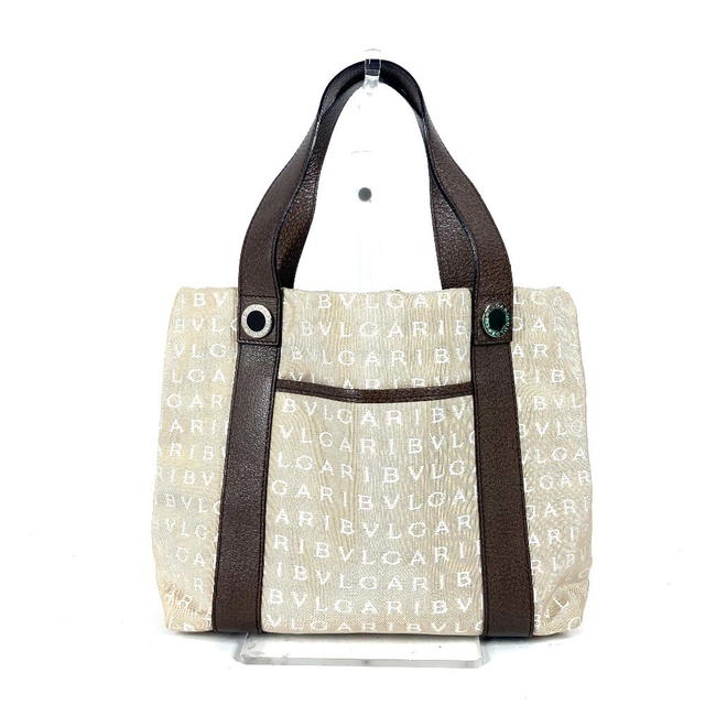 Bvlgari BVLGARI Bag Shoulder Bag Logo mania With porch Tote Bag Canvas/Leather Beige - view 2