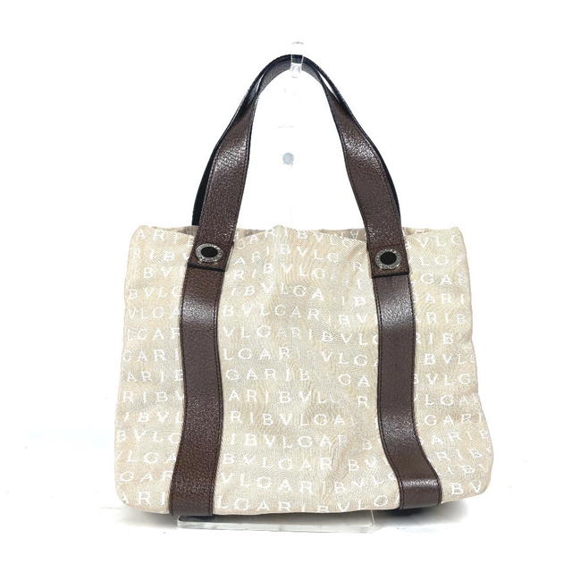 Bvlgari BVLGARI Bag Shoulder Bag Logo mania With porch Tote Bag Canvas/Leather Beige - view 3