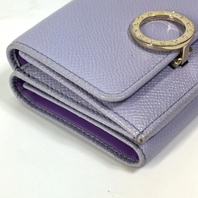 Bvlgari BVLGARI Bulgari Bulgari Compact Trifold wallet Leather purple/SilverHardware - view 4