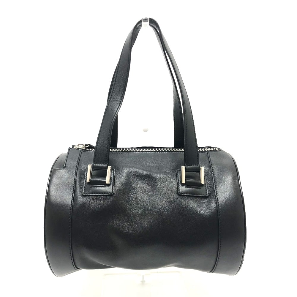 Bvlgari BVLGARI Bulgari Bulgari Cylindrical Hand Bag Leather Black