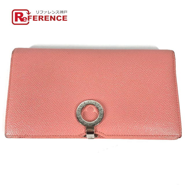 Bvlgari BVLGARI Bulgari Bulgari Logo clip long wallet bifold Long Wallet Leather pink - view 1