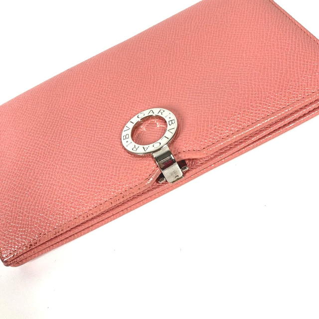 Bvlgari BVLGARI Bulgari Bulgari Logo clip long wallet bifold Long Wallet Leather pink - view 3