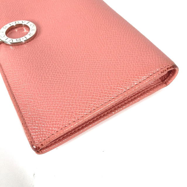 Bvlgari BVLGARI Bulgari Bulgari Logo clip long wallet bifold Long Wallet Leather pink - view 4