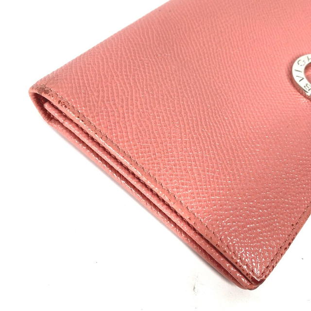Bvlgari BVLGARI Bulgari Bulgari Logo clip long wallet bifold Long Wallet Leather pink - view 5