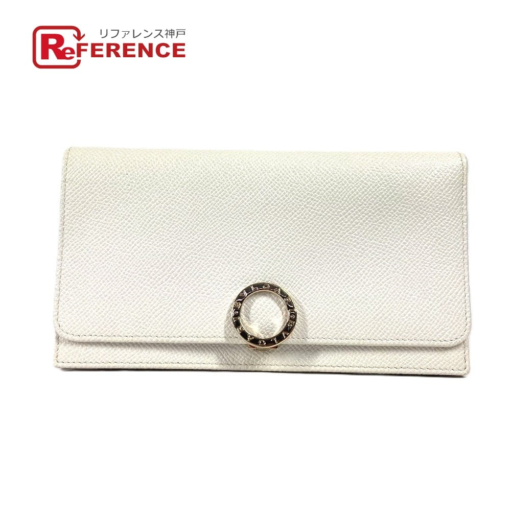 Bvlgari BVLGARI Bulgari Bulgari Logo Clip long wallet bifold Long Wallet Leather White