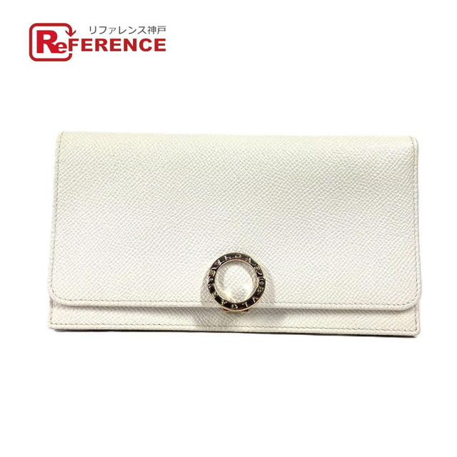 Bvlgari BVLGARI Bulgari Bulgari Logo Clip long wallet bifold Long Wallet Leather White - view 1