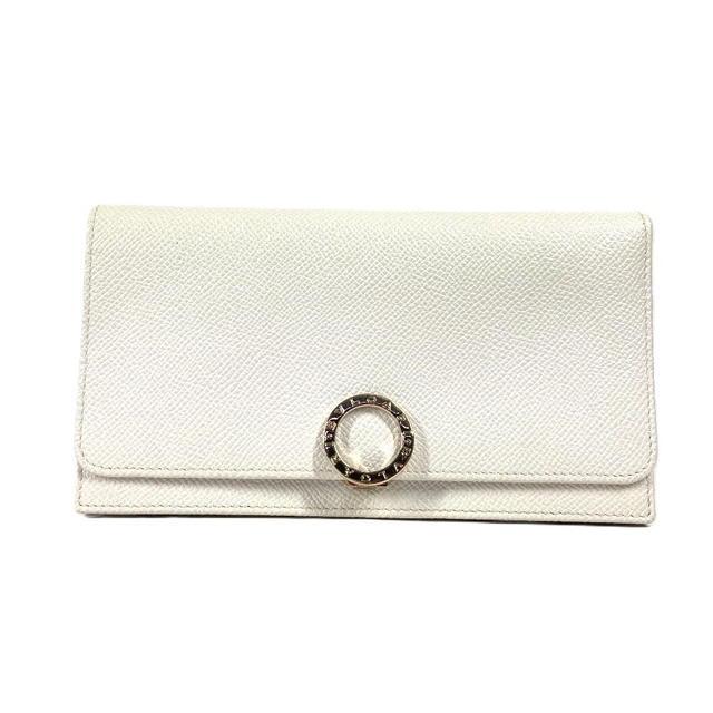 Bvlgari BVLGARI Bulgari Bulgari Logo Clip long wallet bifold Long Wallet Leather White - view 2