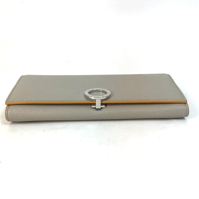 Bvlgari BVLGARI Bulgari Bulgari Logo clip Two fold Folded wallet Leather Gray x Yellow - view 4