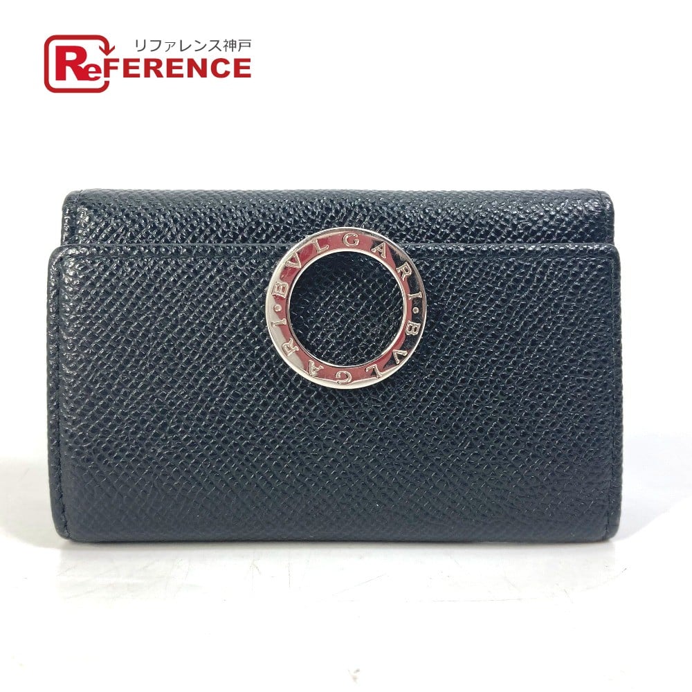 Bvlgari BVLGARI Bulgari Bulgari ring clip logo clip 6-Ring Key Key Case Leather Black