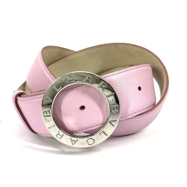Bvlgari BVLGARI BVLGARI BVLGARI logo Accessories Buckle Belt belt Leather pink/Silver - view 2
