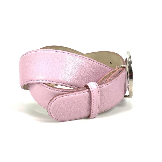 Bvlgari BVLGARI BVLGARI BVLGARI logo Accessories Buckle Belt belt Leather pink/Silver - view 4