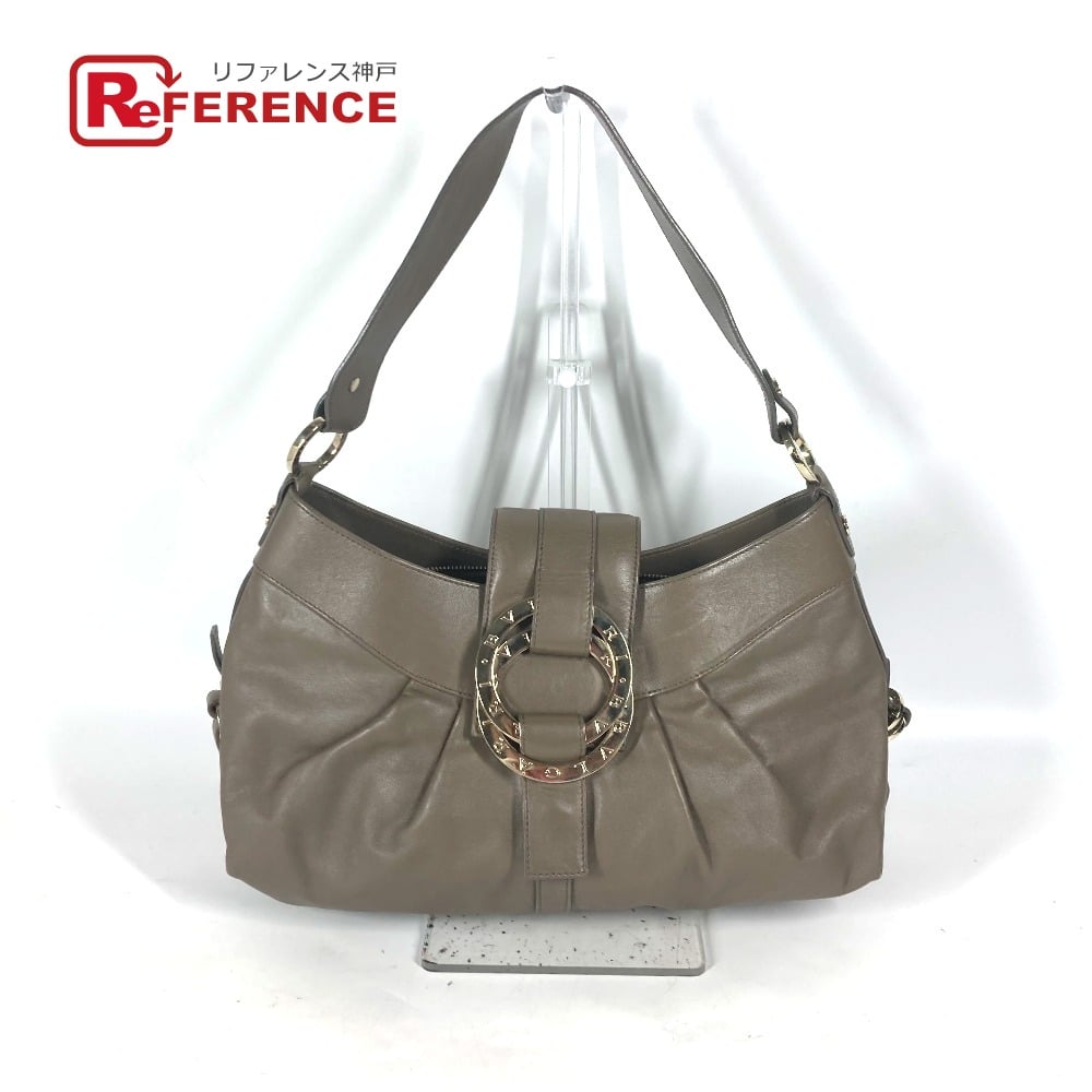 Bvlgari BVLGARI BVLGARI BVLGARI logo bag shawl Shoulder Bag Leather gray