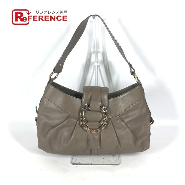 Bvlgari BVLGARI BVLGARI BVLGARI logo bag shawl Shoulder Bag Leather gray - view 1