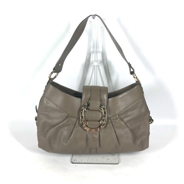 Bvlgari BVLGARI BVLGARI BVLGARI logo bag shawl Shoulder Bag Leather gray - view 2