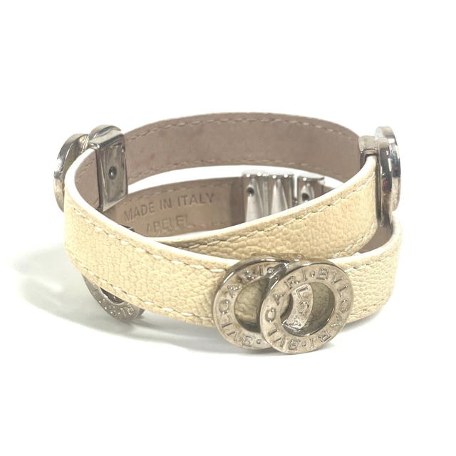 Bvlgari BVLGARI BVLGARI BVLGARI Logo Double Coiled Double Bracelet Leather Beige/Gold - view 3