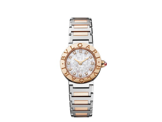 Bvlgari Bvlgari Bvlgari X Lisa Watch 23MM In Stainless Steel With 18 Kt Rose Gold-White Pearl Mosaic Dial - view 1