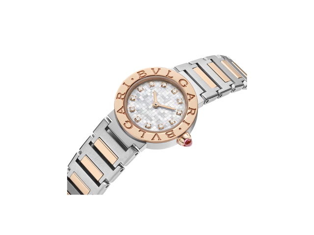 Bvlgari Bvlgari Bvlgari X Lisa Watch 23MM In Stainless Steel With 18 Kt Rose Gold-White Pearl Mosaic Dial - view 2