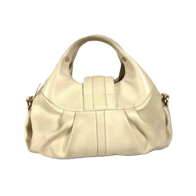 Bvlgari BVLGARI Chandra logo Bag Hand Bag Leather Beige - view 3