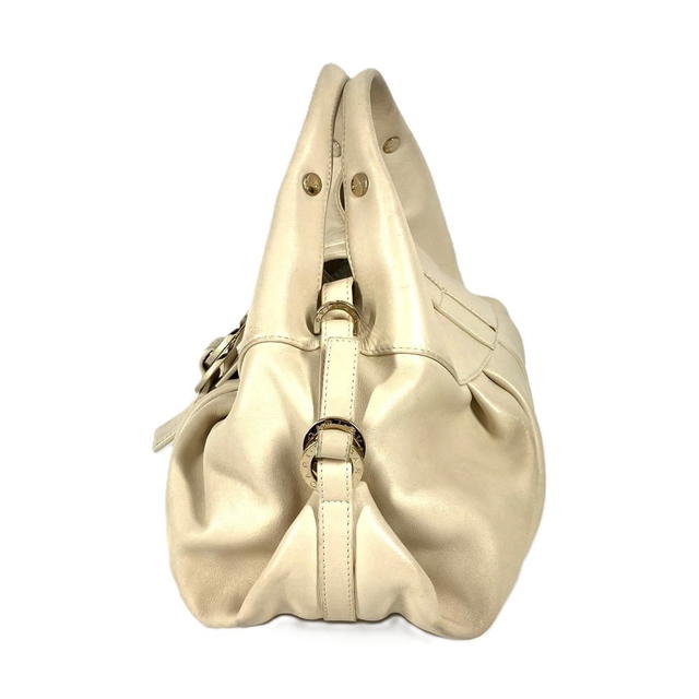 Bvlgari BVLGARI Chandra logo Bag Hand Bag Leather Beige - view 4