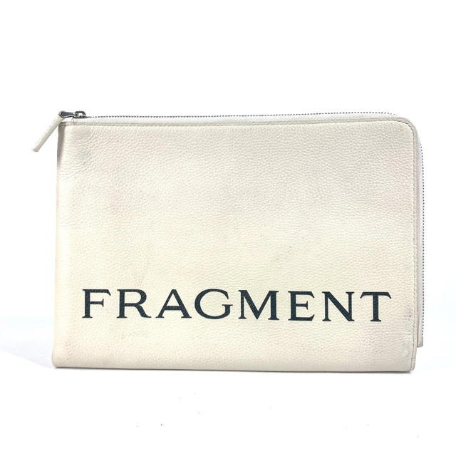 Bvlgari BVLGARI Fragment Logo Double Zipper Pouch Bag Clutch bag Leather White/Black - view 3