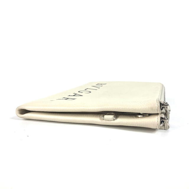 Bvlgari BVLGARI Fragment Logo Double Zipper Pouch Bag Clutch bag Leather White/Black - view 4