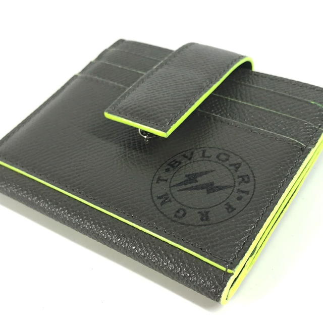 Bvlgari BVLGARI Fragment logo Multi-purpose case card holder Card Case gray/yellow - view 3