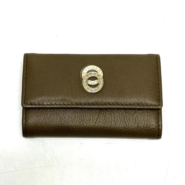 Bvlgari BVLGARI key double ring 6 rows  Key Case Leather Brown - view 2