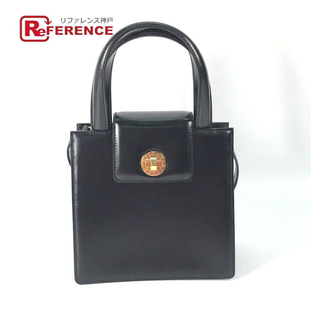 Bvlgari BVLGARI logo 2WAY Bag Shoulder Bag Crossbody Hand Bag Leather Black/Gold