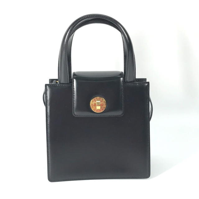 Bvlgari BVLGARI logo 2WAY Bag Shoulder Bag Crossbody Hand Bag Leather Black/Gold - view 2