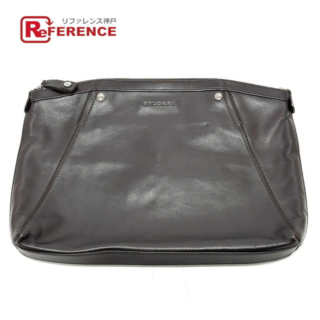 Bvlgari BVLGARI logo Bag Cluch Bag Clutch bag Leather Brown - view 1