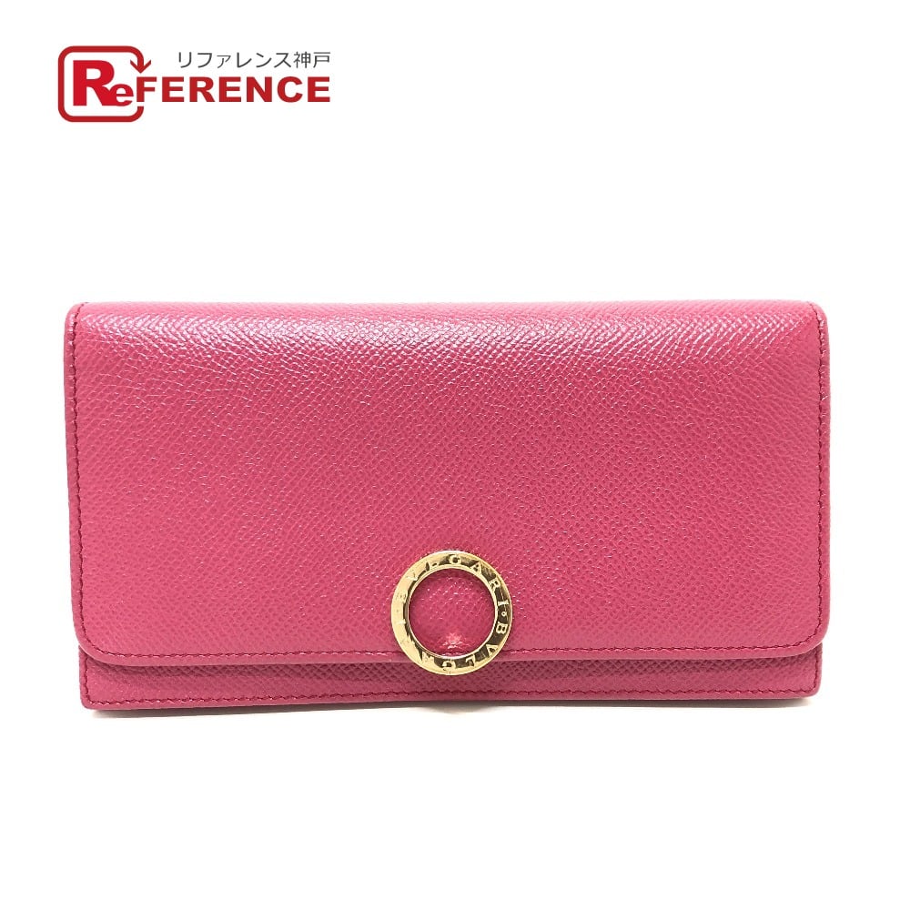 Bvlgari BVLGARI Logo clip Long Wallet Leather pink/GoldHardware