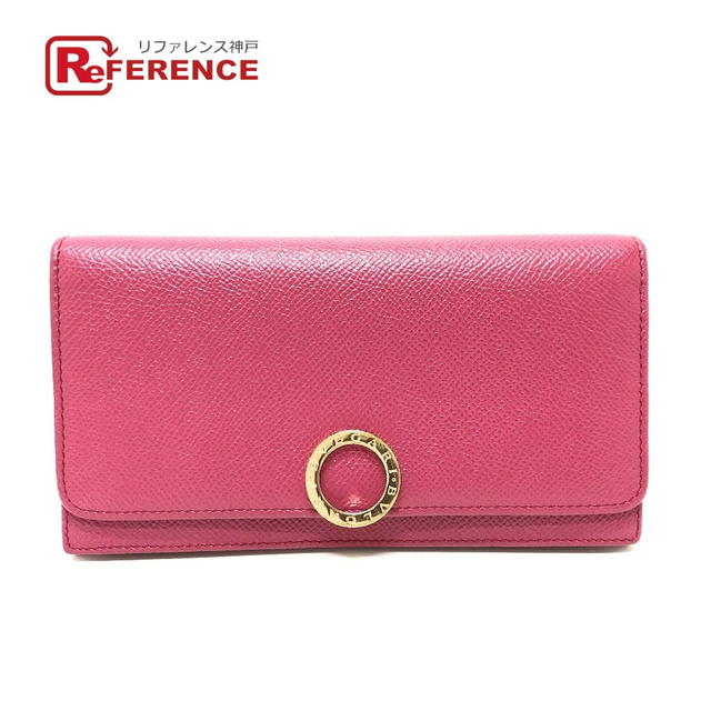Bvlgari BVLGARI Logo clip Long Wallet Leather pink/GoldHardware - view 1