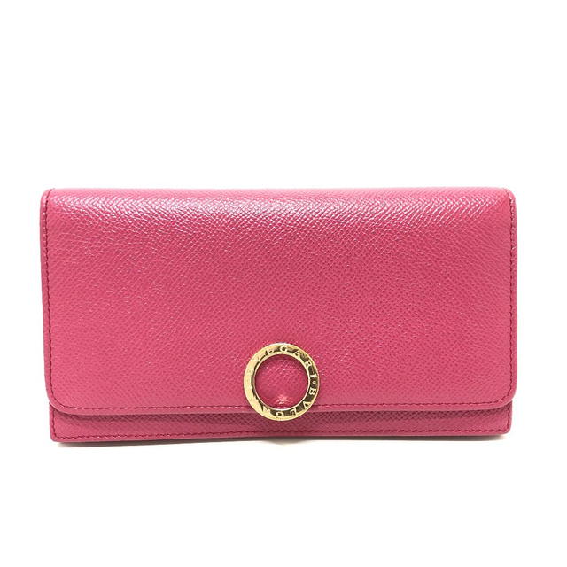 Bvlgari BVLGARI Logo clip Long Wallet Leather pink/GoldHardware - view 2