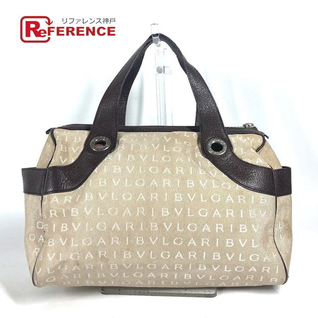 Bvlgari BVLGARI Logo mania Bag Hand Bag Shoulder Bag Leather/Canvas Beige/Dark brown - view 1